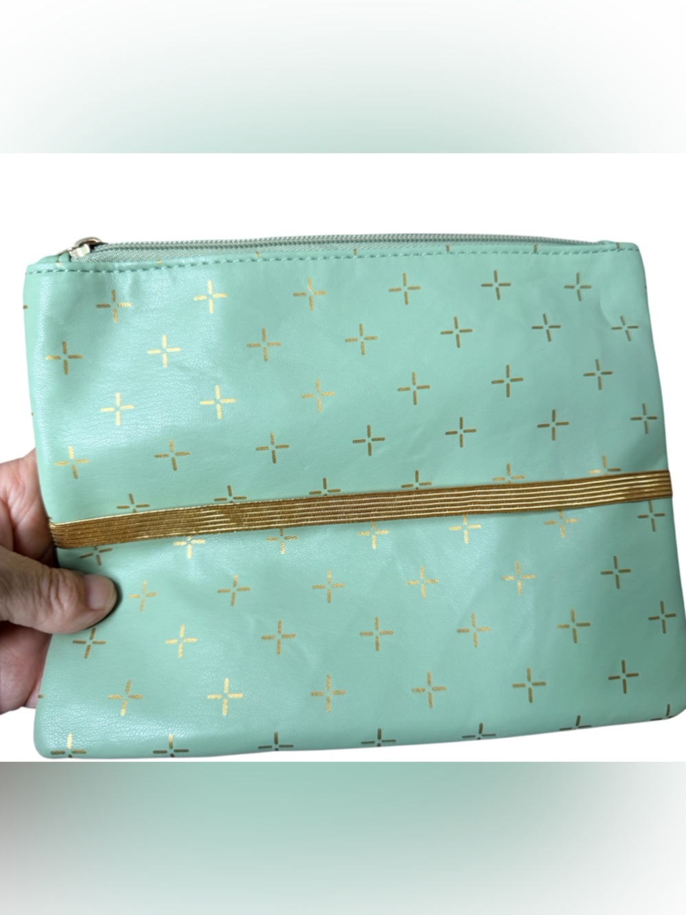 Mark & Martha Waterproof Green and Gold Planner Pouch